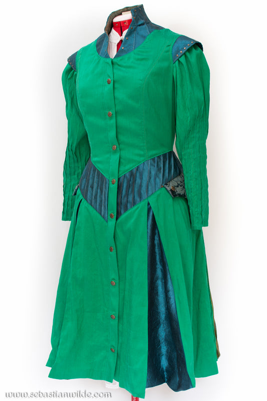 Silk Peacock Coat Dress