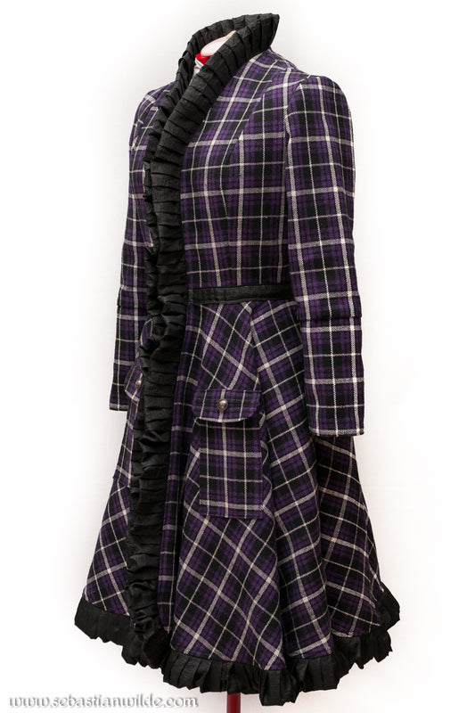 Retro Purple Tartan Coat