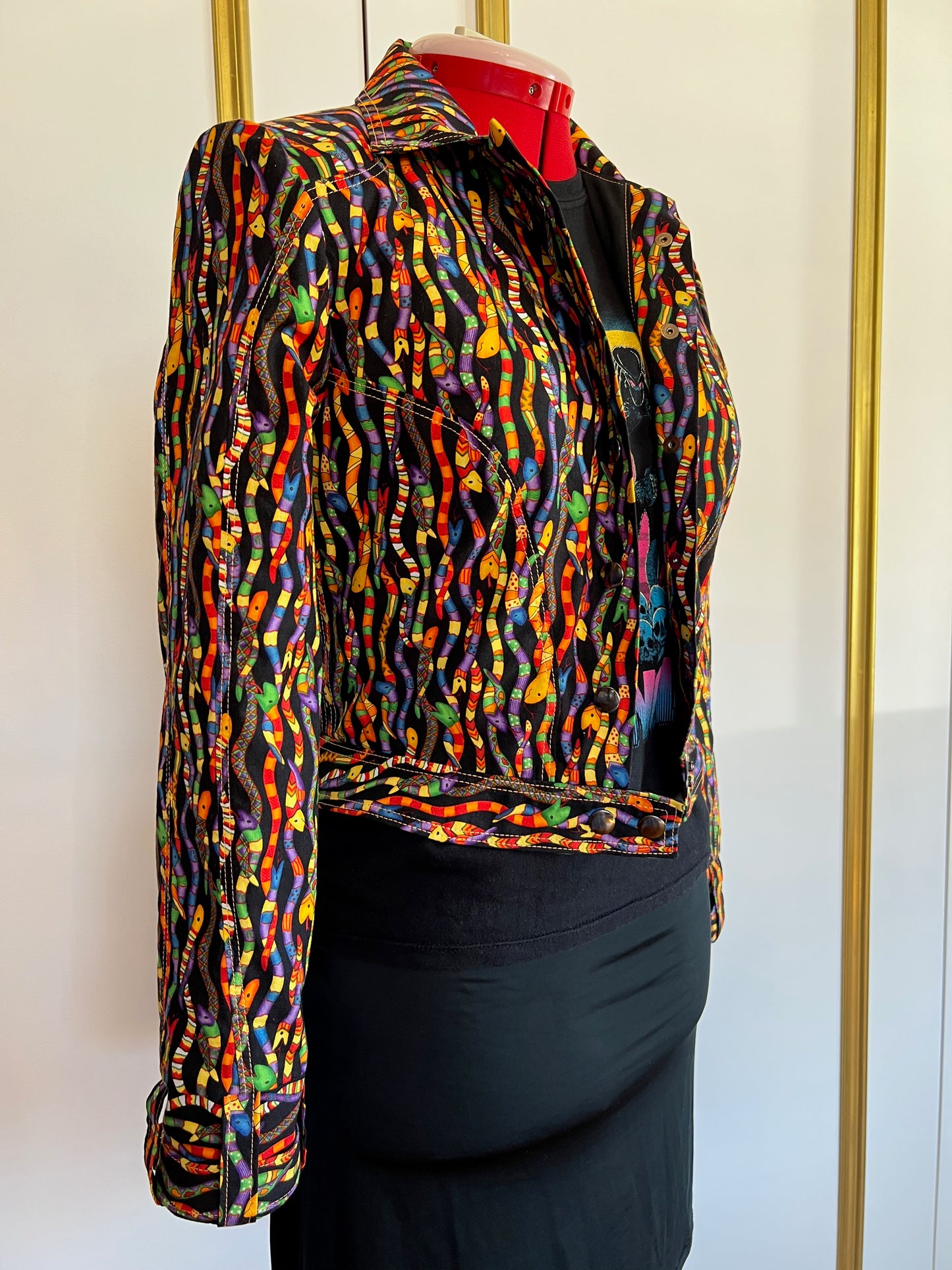 Cropped electric snake jacket