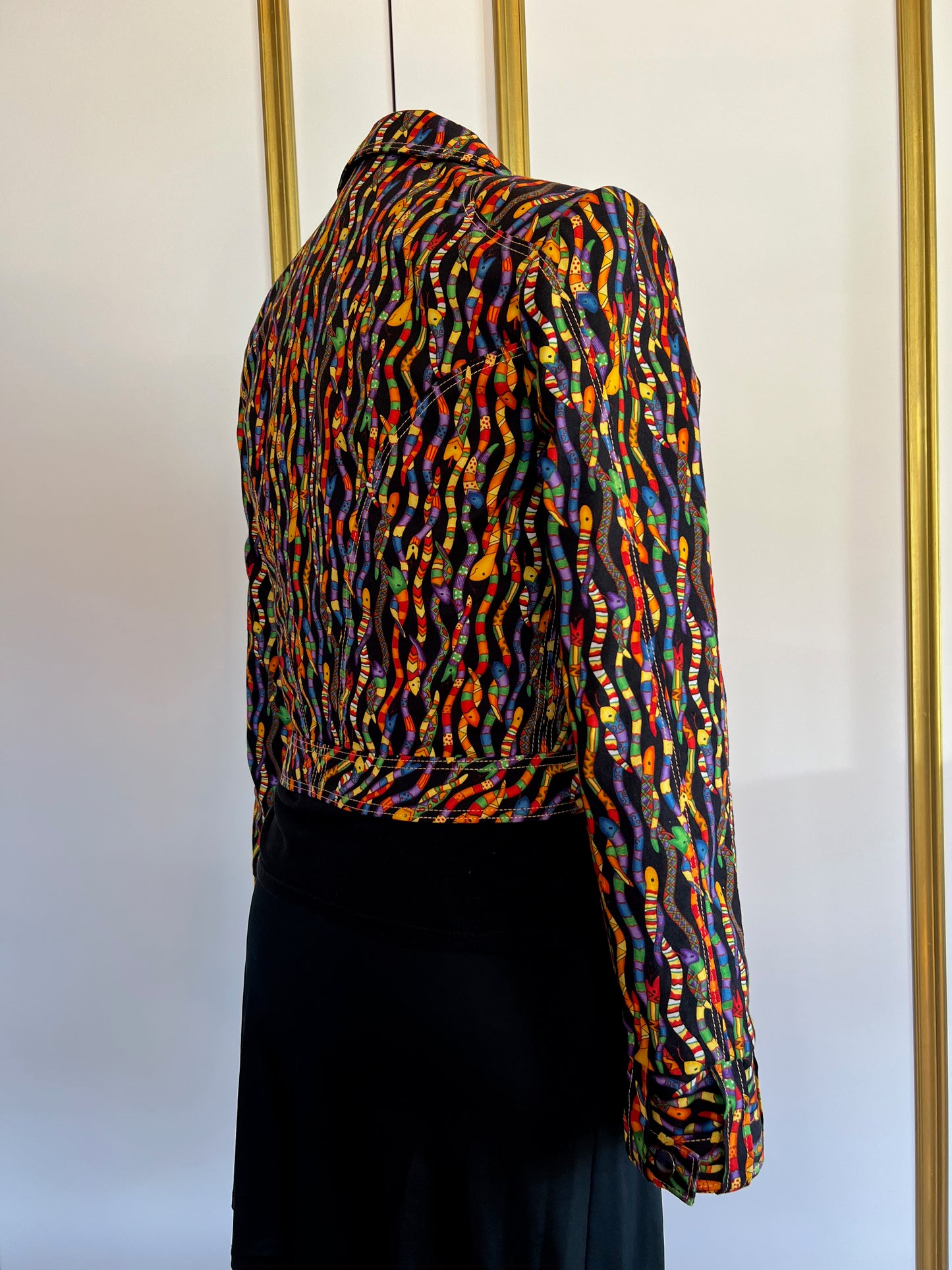 Cropped electric snake jacket