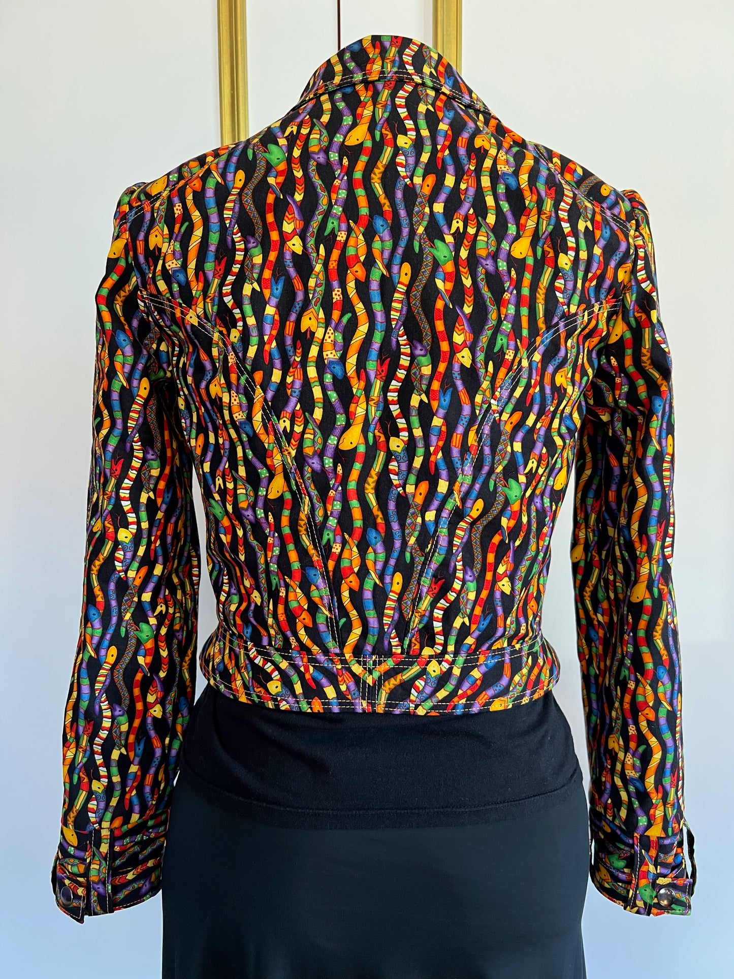 Cropped electric snake jacket