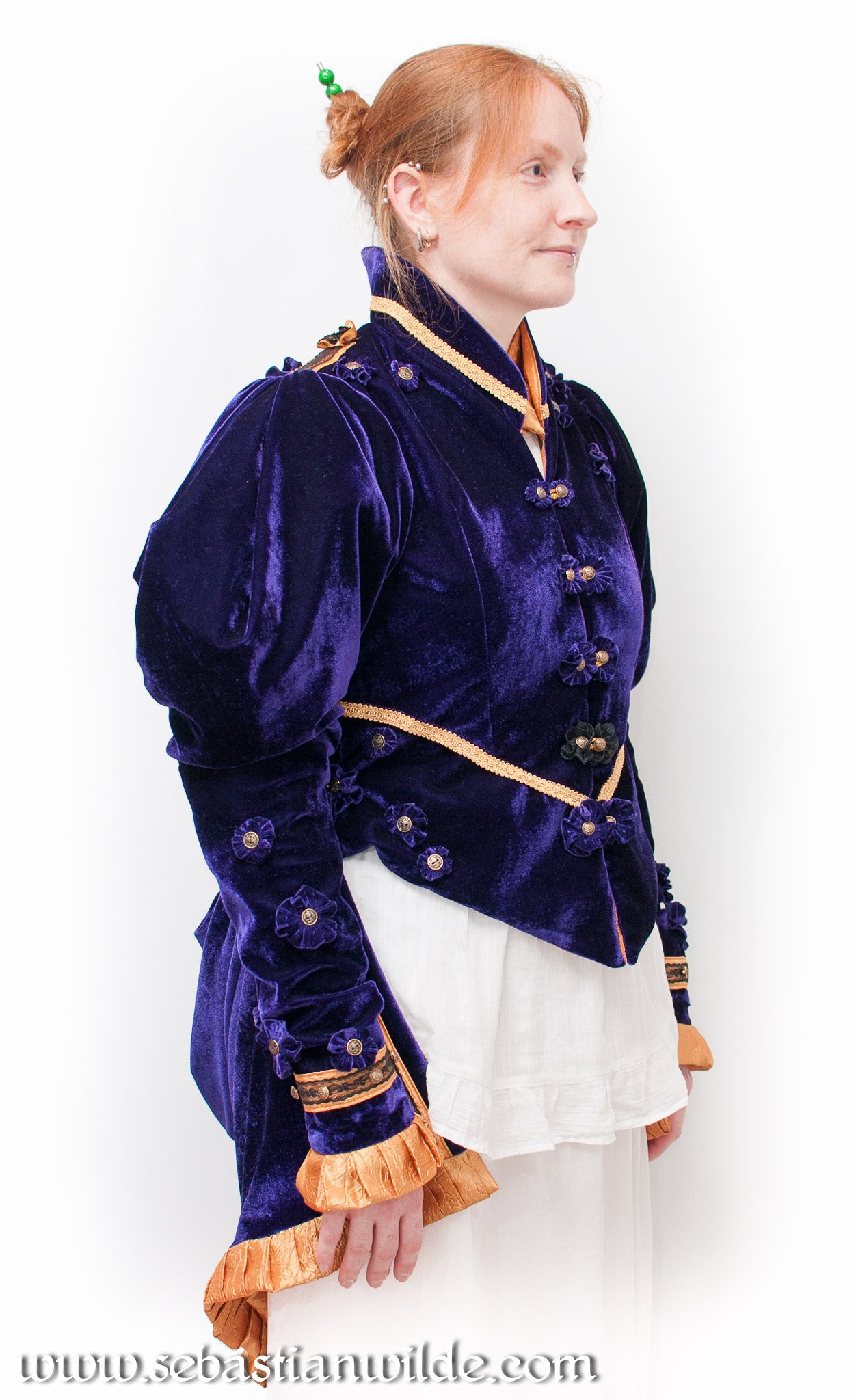 Purple Velvet Gothic Romance Bustle Jacket