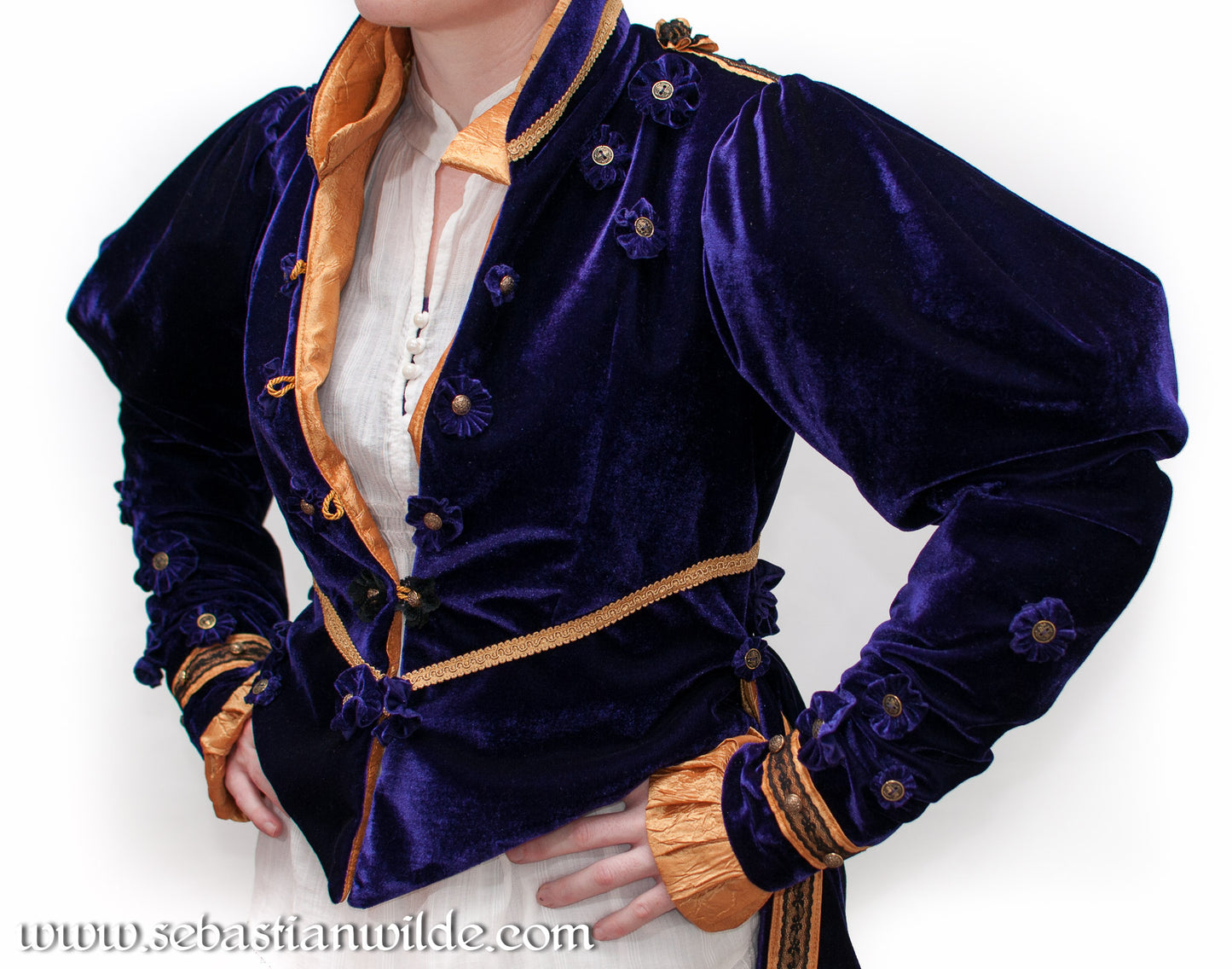 Purple Velvet Gothic Romance Bustle Jacket
