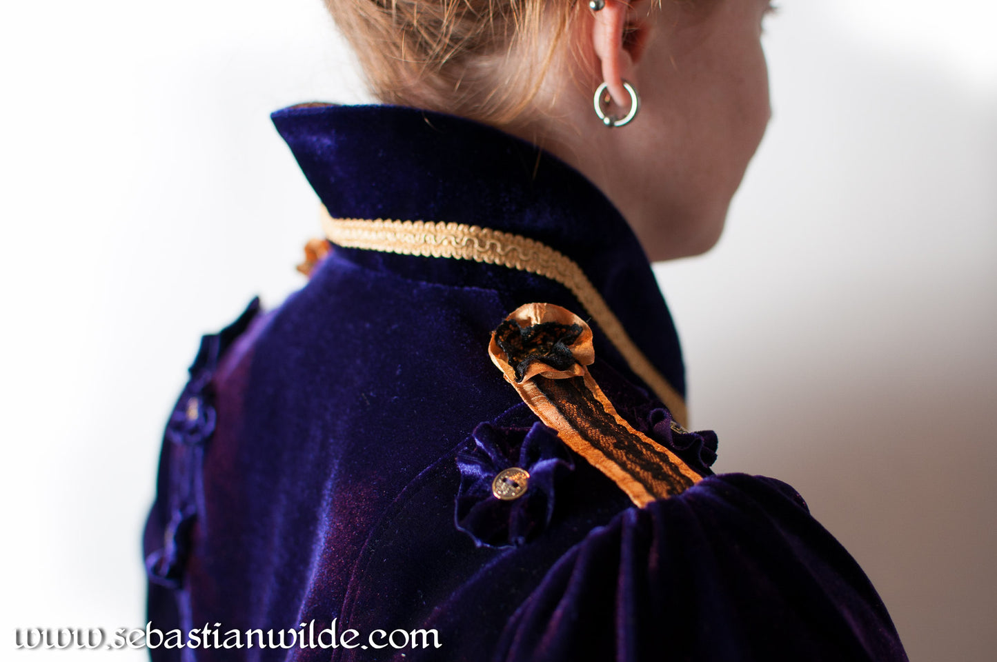 Purple Velvet Gothic Romance Bustle Jacket