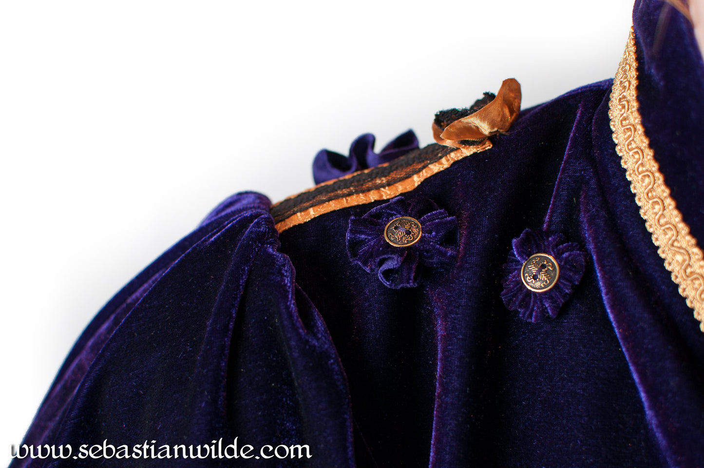 Purple Velvet Gothic Romance Bustle Jacket
