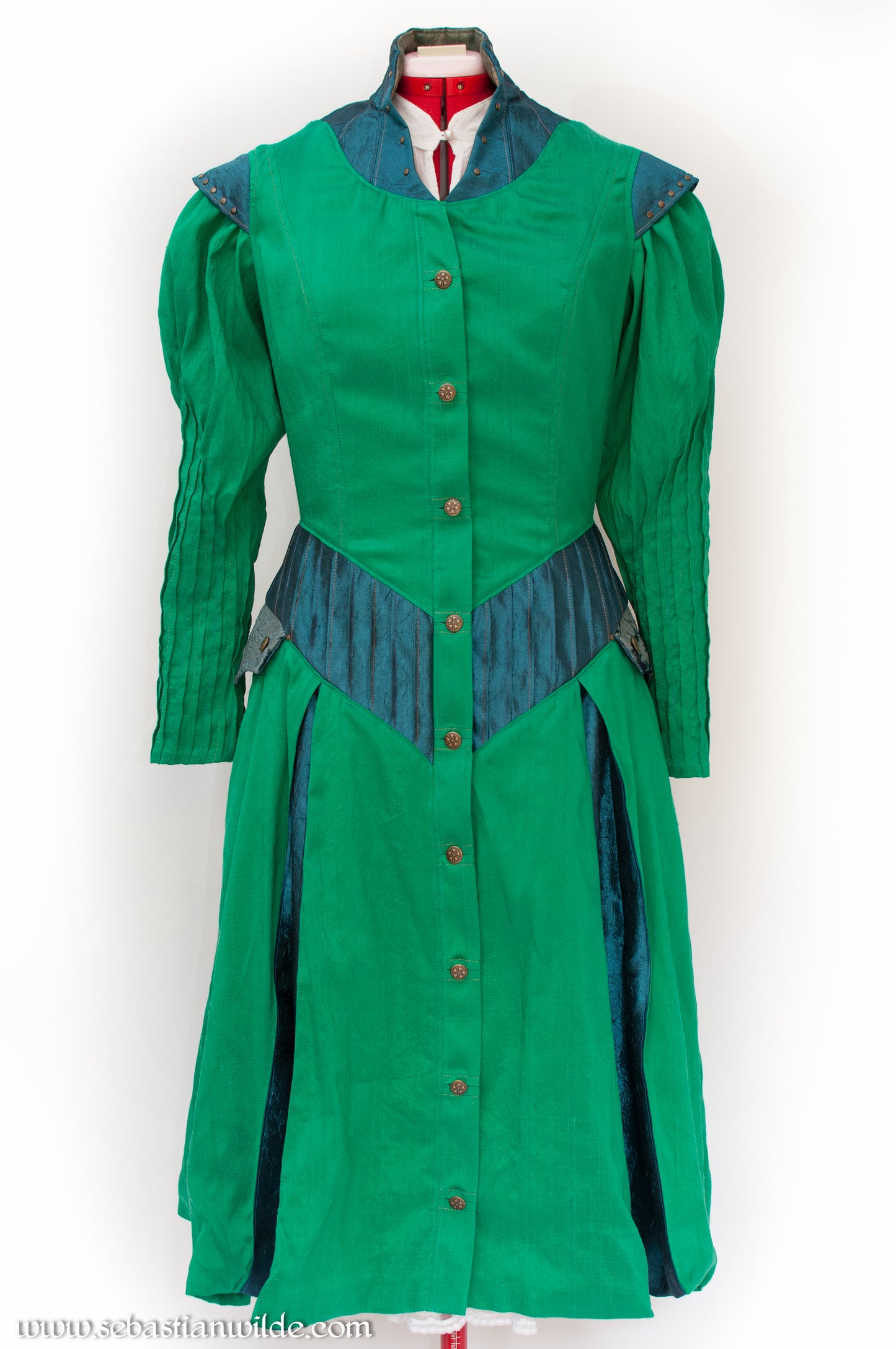 Silk Peacock Coat Dress