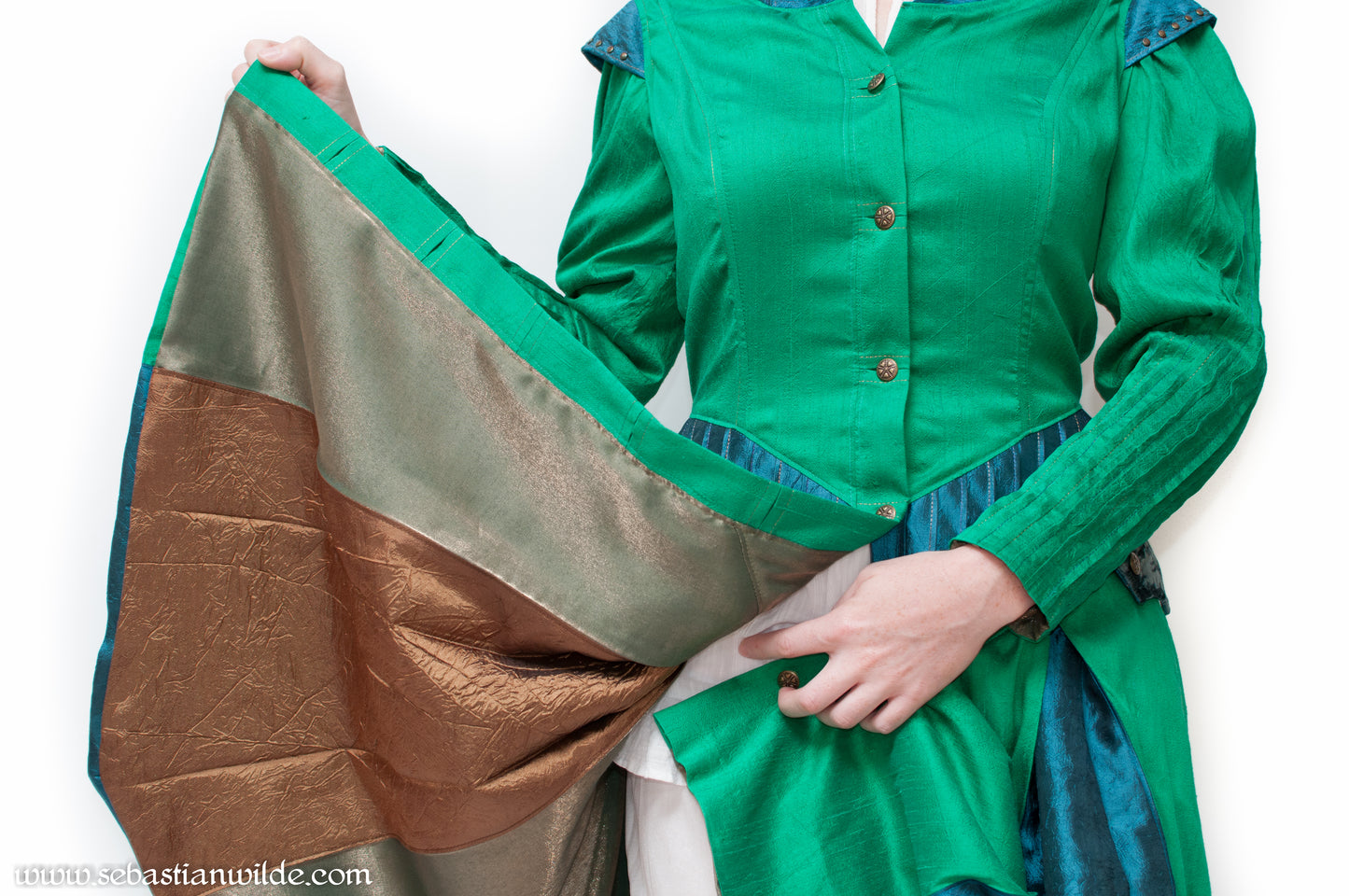 Silk Peacock Coat Dress