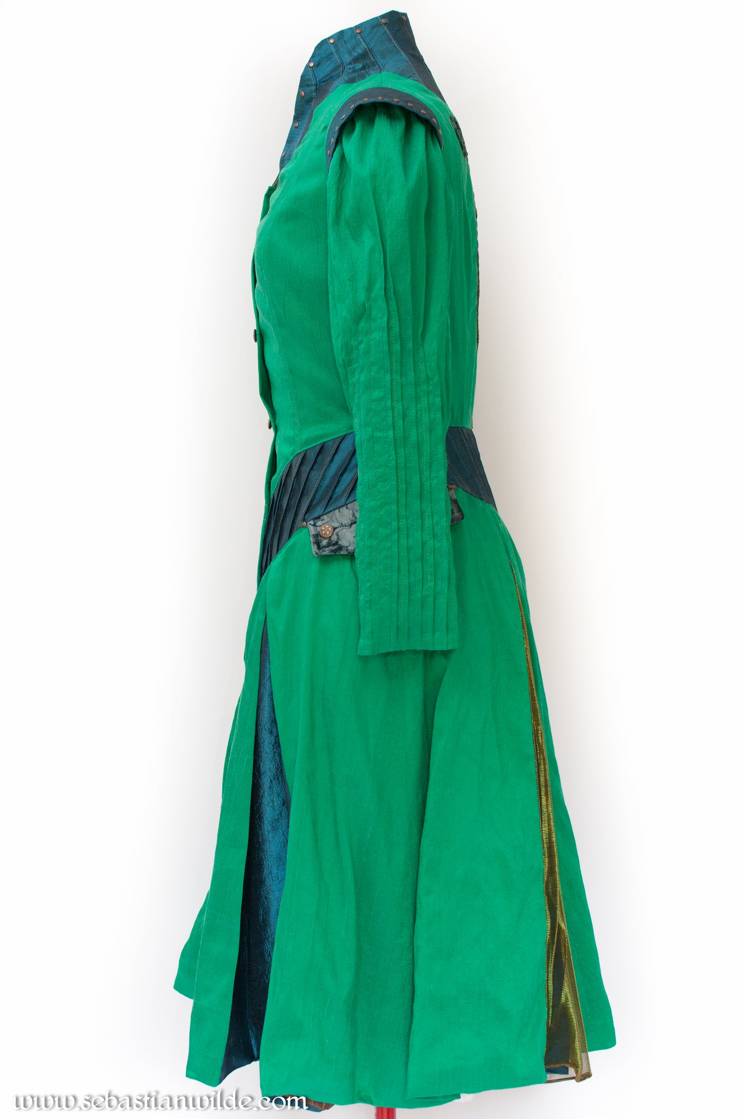 Silk Peacock Coat Dress