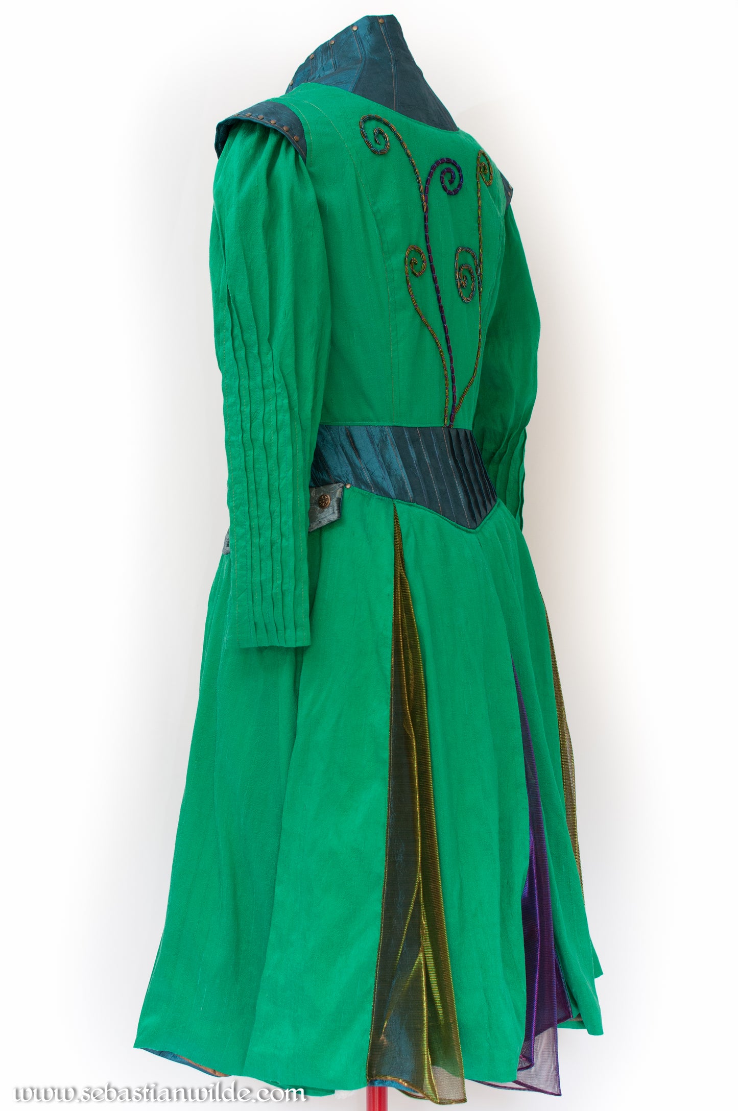 Silk Peacock Coat Dress