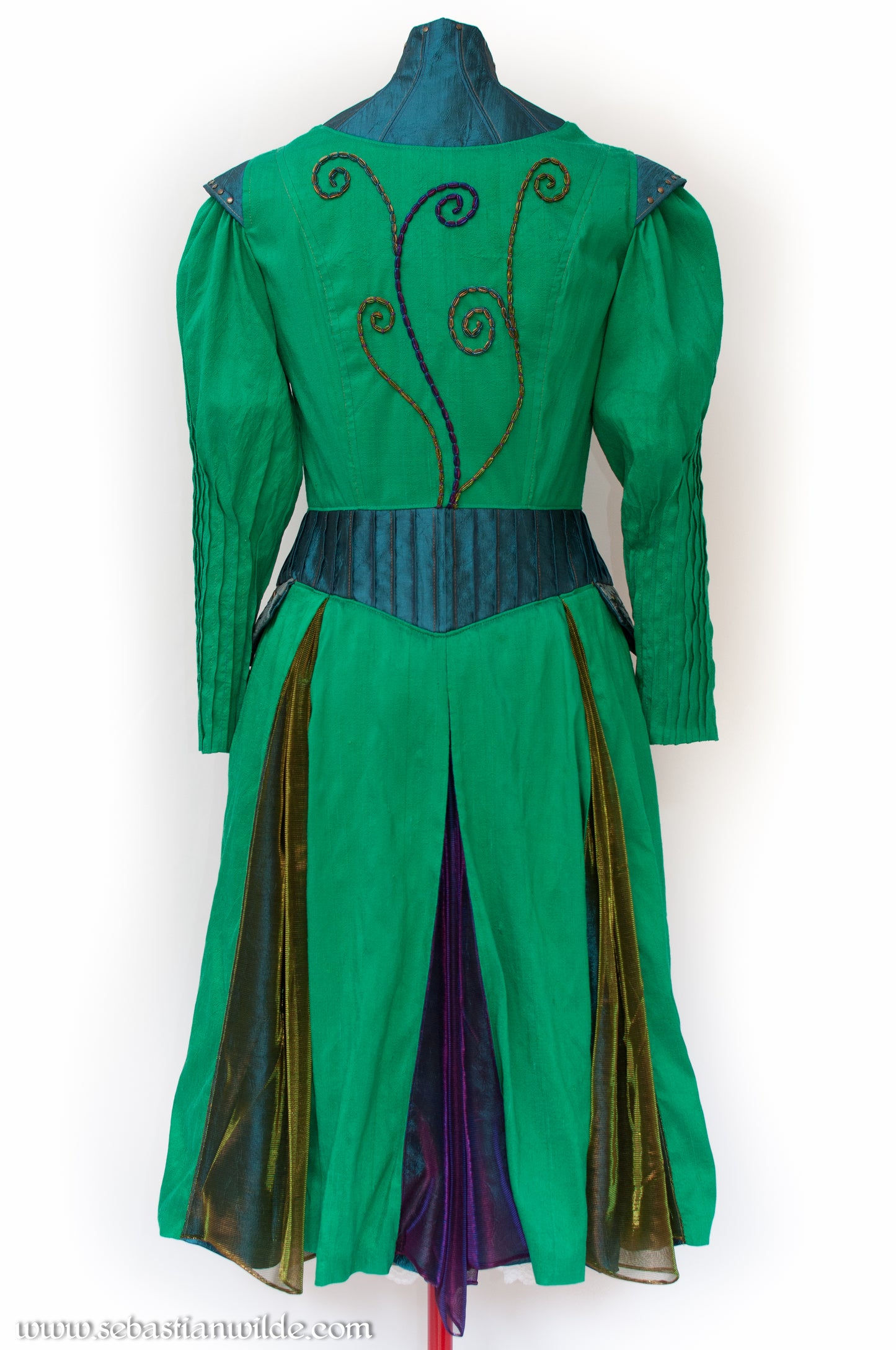 Silk Peacock Coat Dress