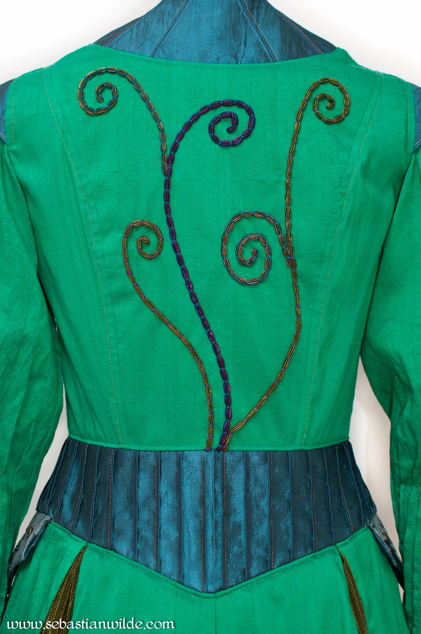 Silk Peacock Coat Dress