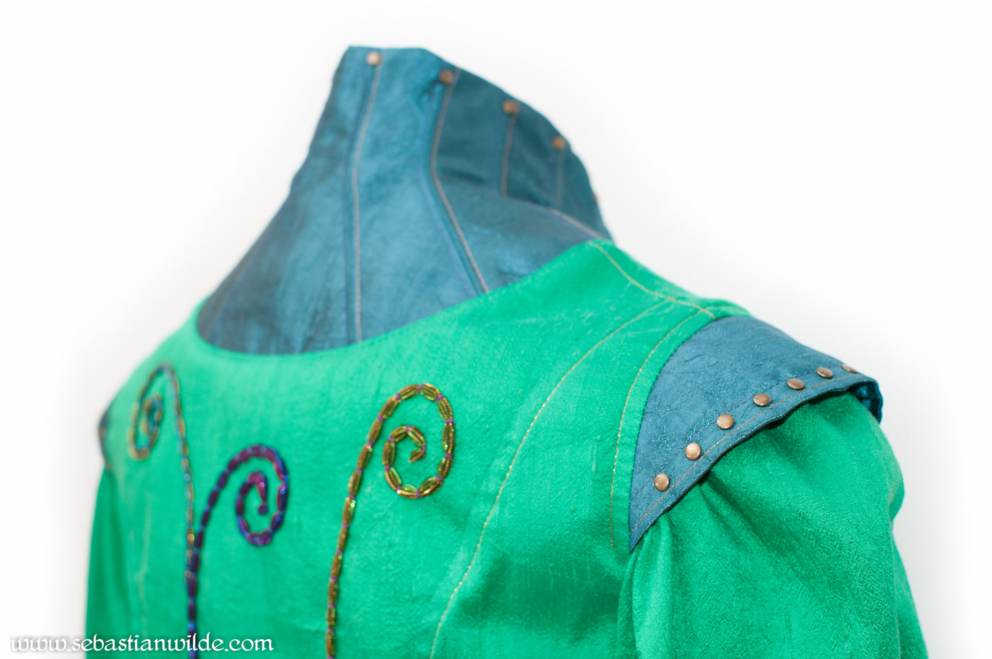 Silk Peacock Coat Dress