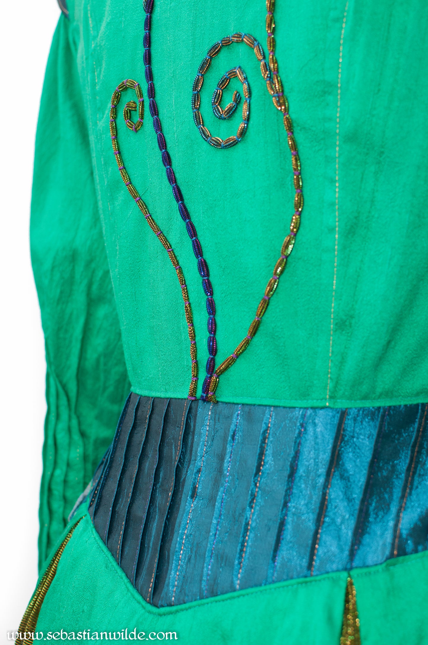 Silk Peacock Coat Dress