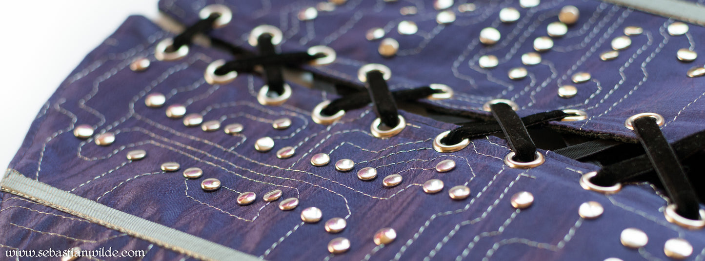 Purple Underbust Circuit Board Corset