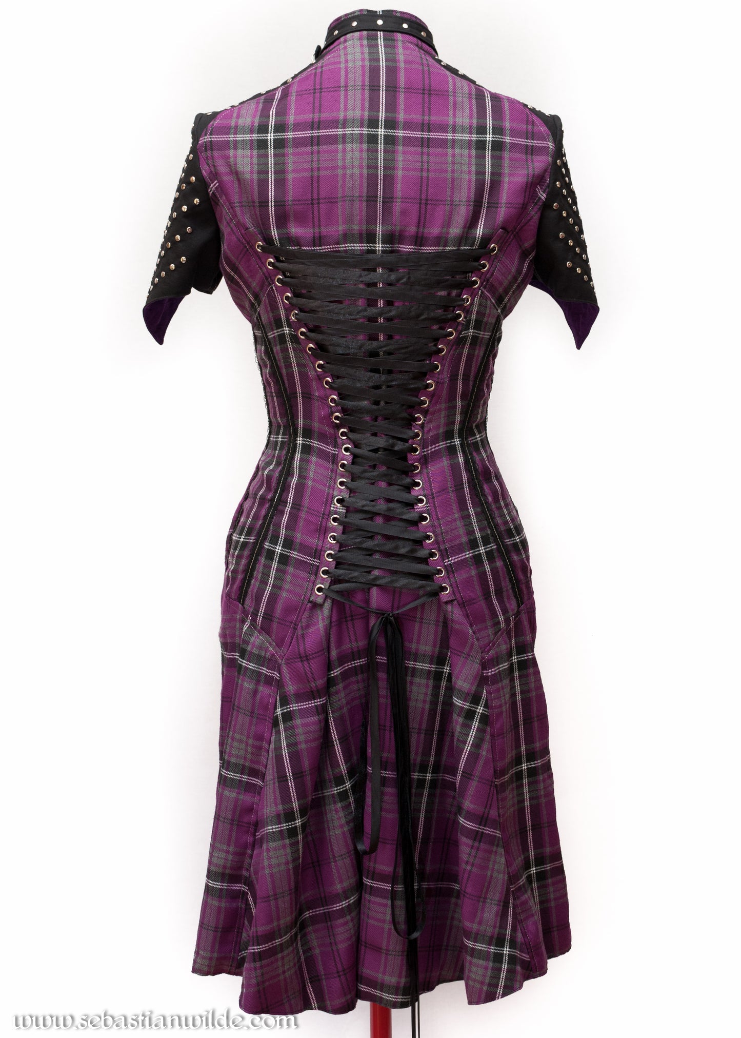 Purple tartan punk dress