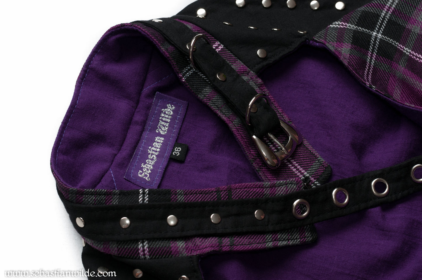 Purple tartan punk dress