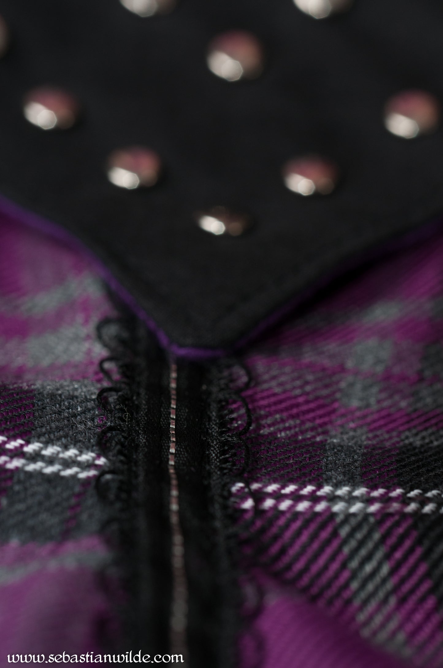 Purple tartan punk dress