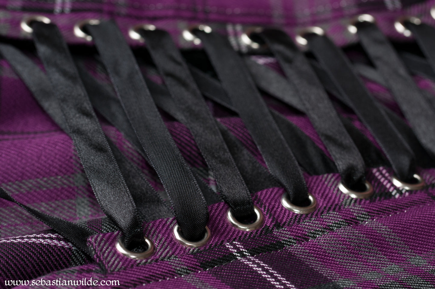 Purple tartan punk dress