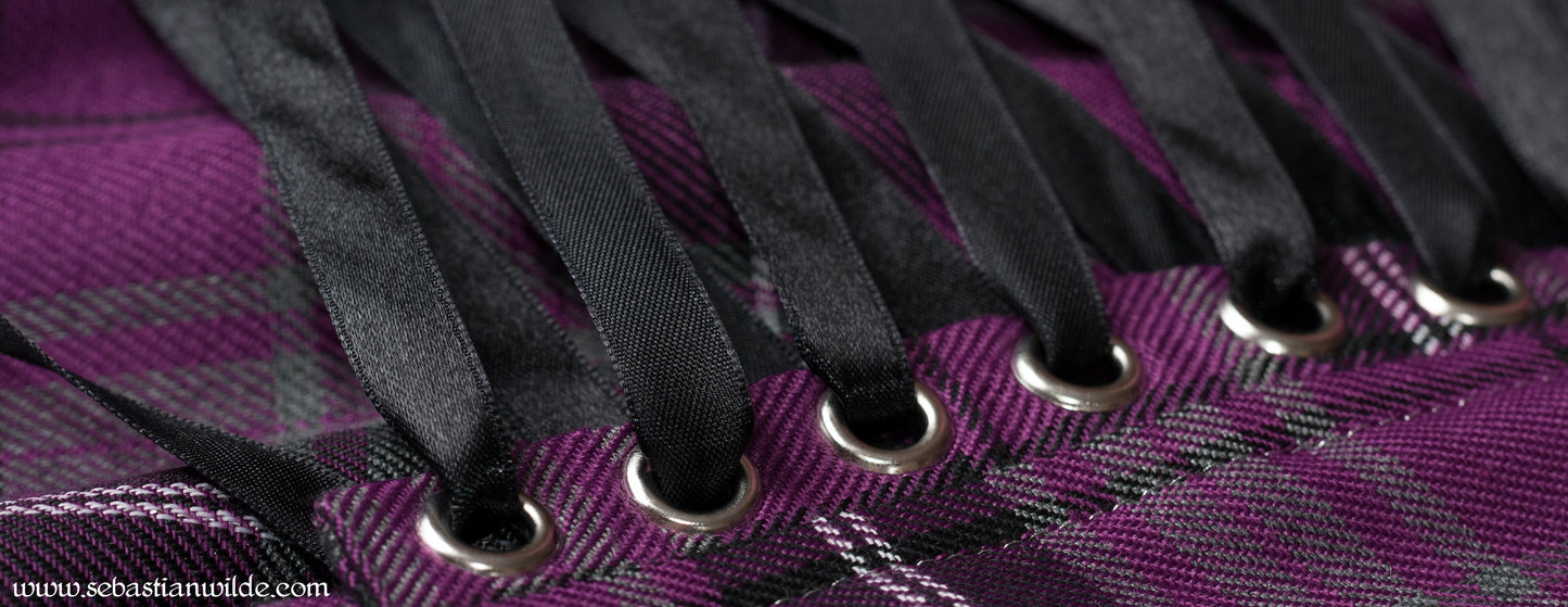 Purple tartan punk dress