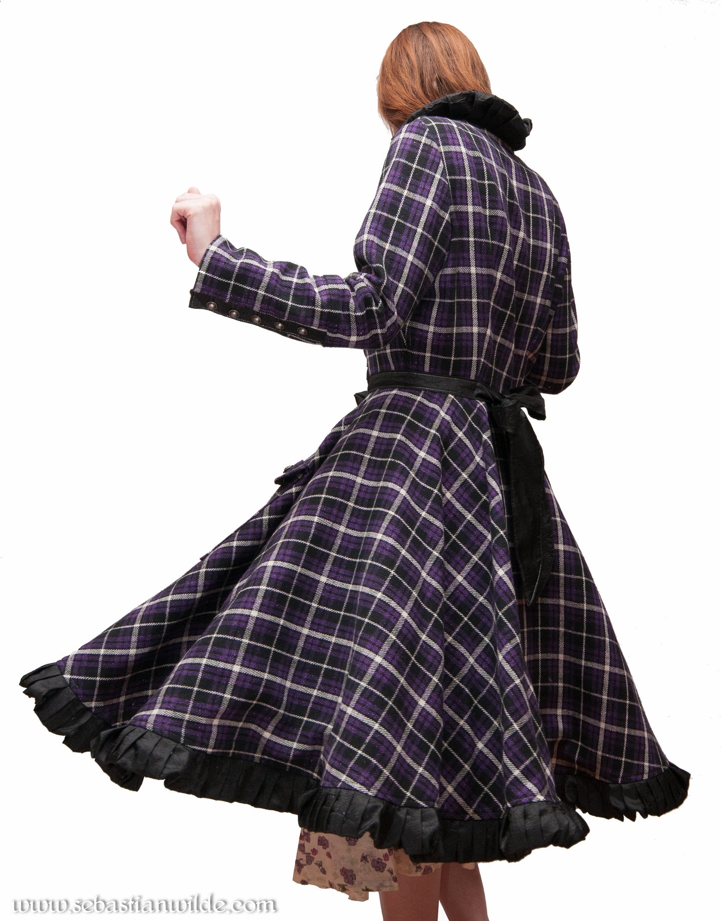 Retro Purple Tartan Coat