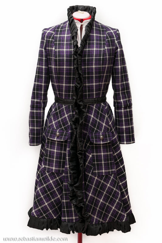 Retro Purple Tartan Coat
