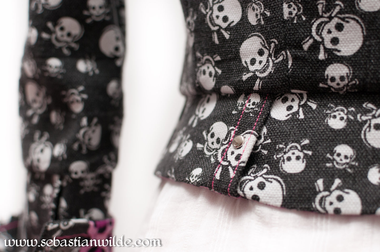Rockabilly Skulls & Leopard Print Biker Jacket