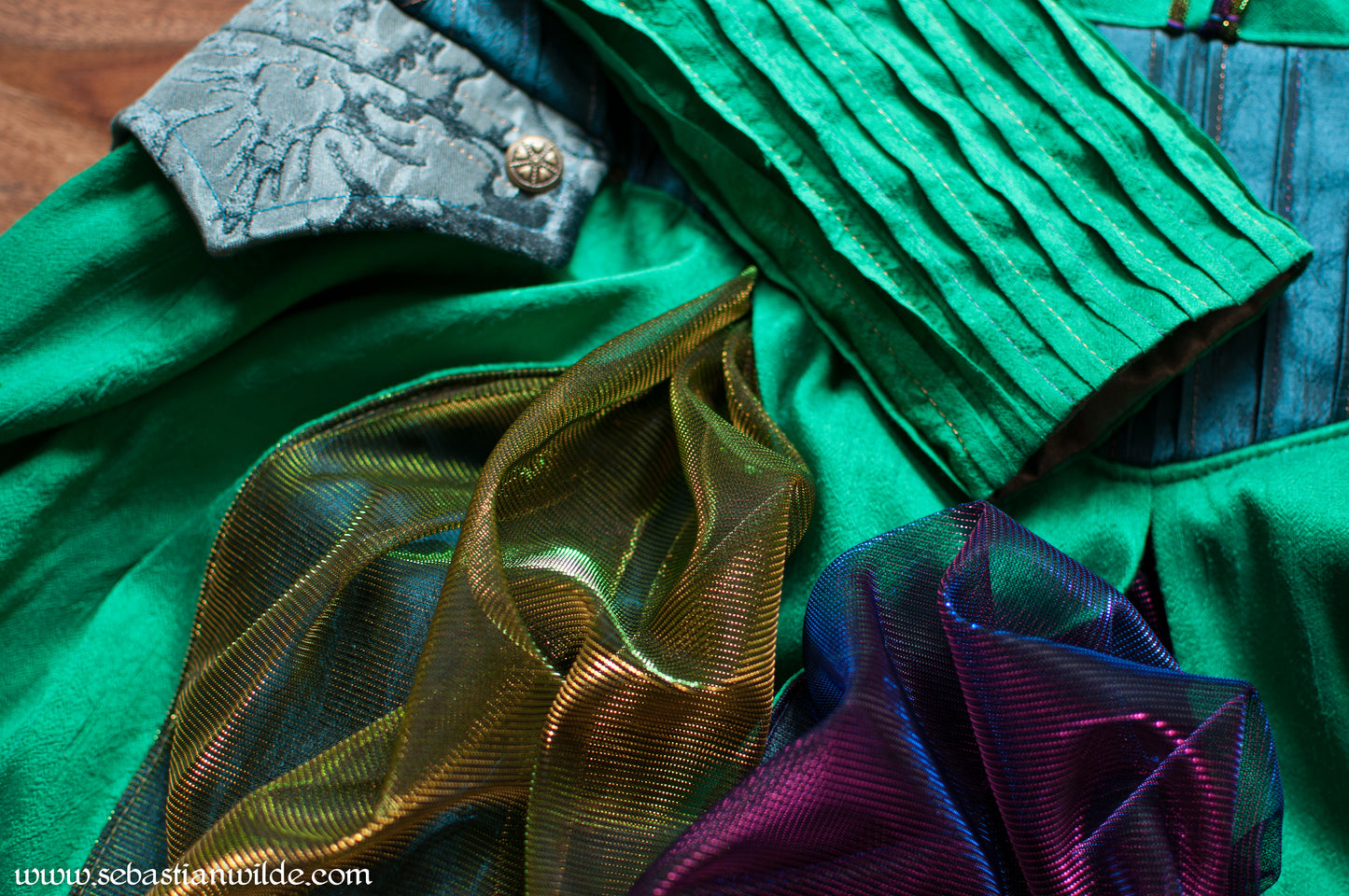 Silk Peacock Coat Dress